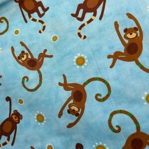 Robert Kaufman Fabric “Quilts for Kids” Monkey Fabric- 29” x 23” piece